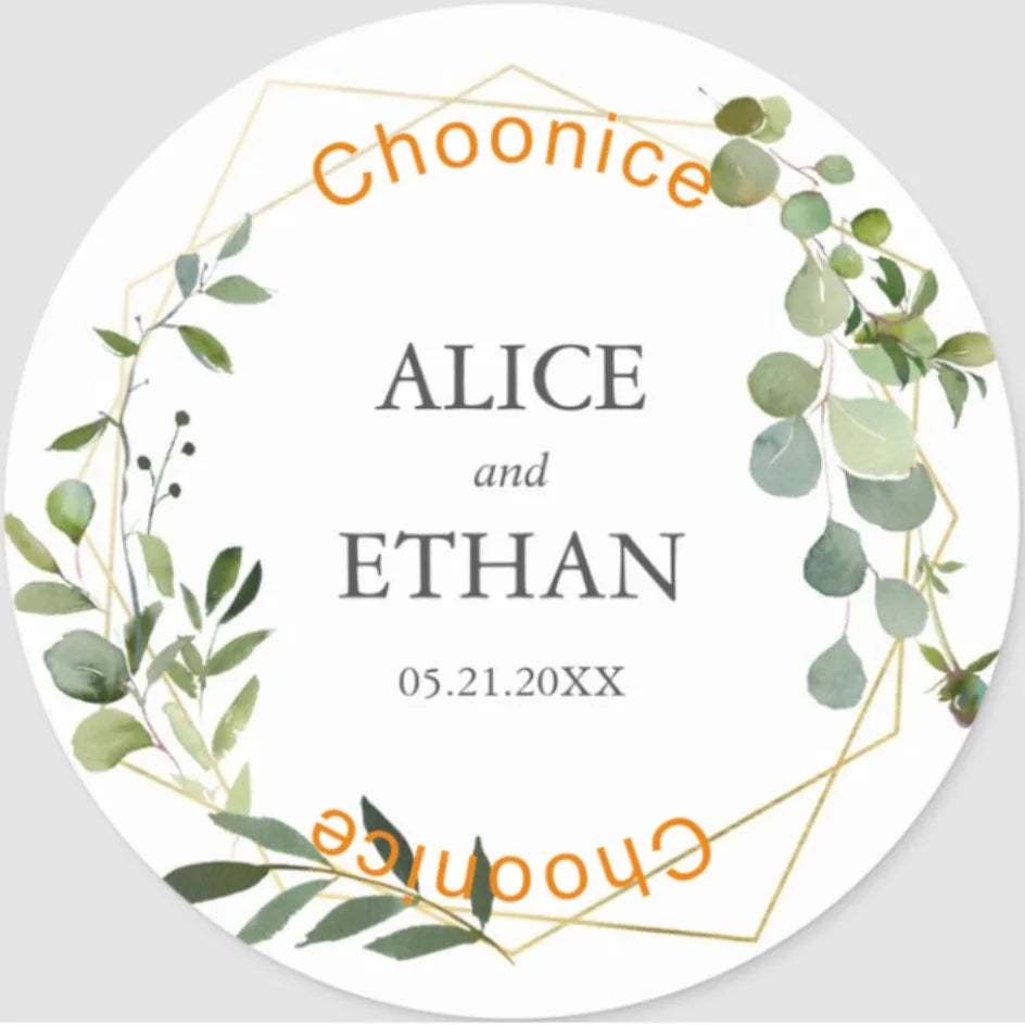 Custom Floral Wedding Stickers - Personalized Thank You Labels