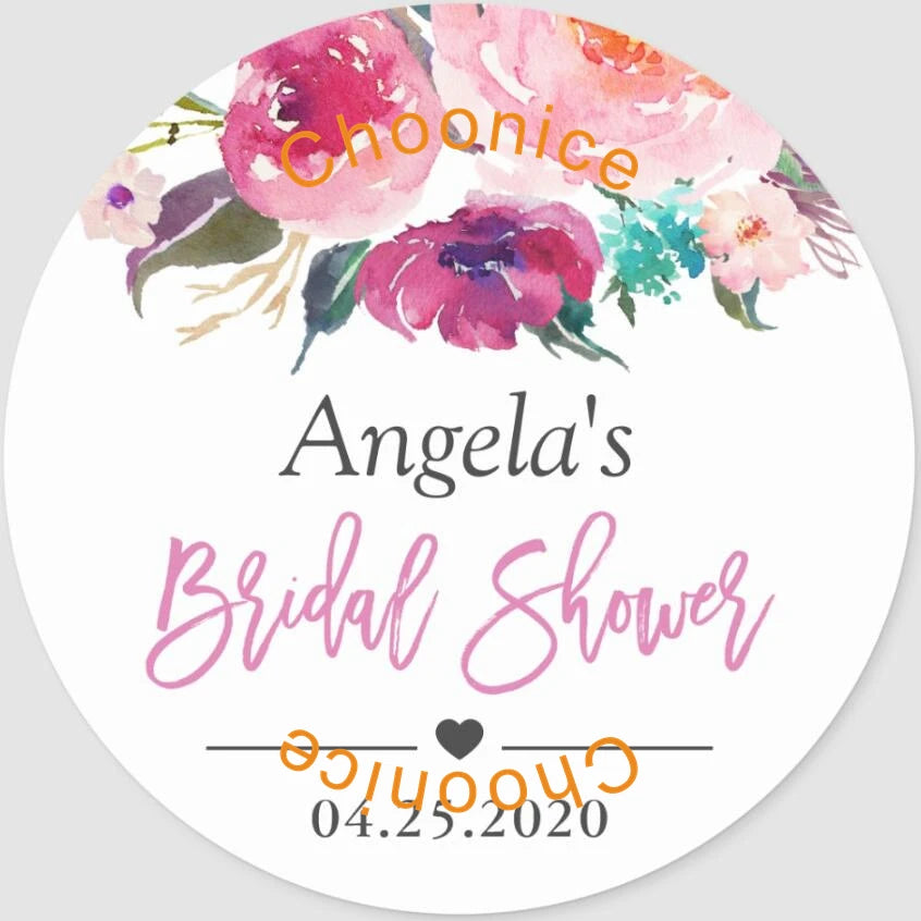 Custom Floral Wedding Stickers - Personalized Thank You Labels