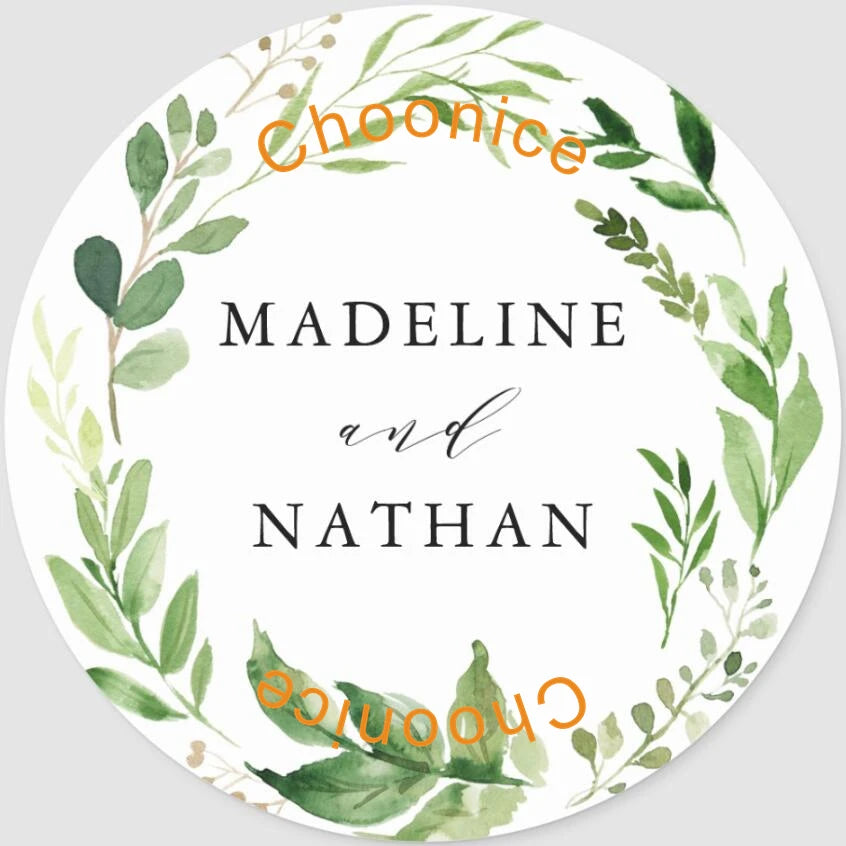 Custom Floral Wedding Stickers - Personalized Thank You Labels