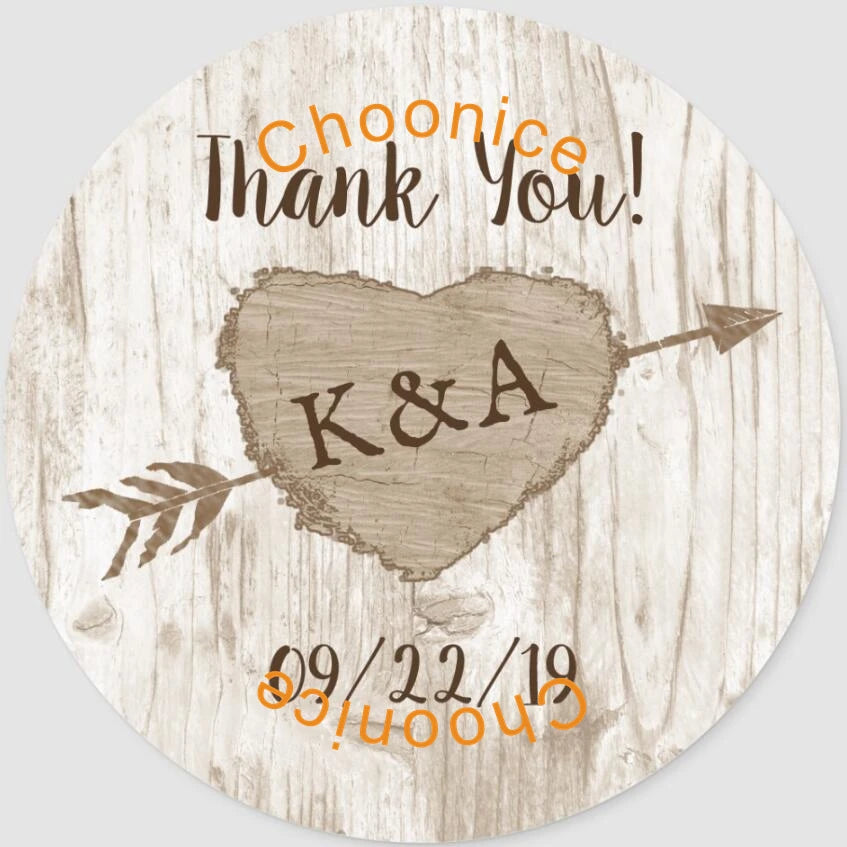 Custom Floral Wedding Stickers - Personalized Thank You Labels