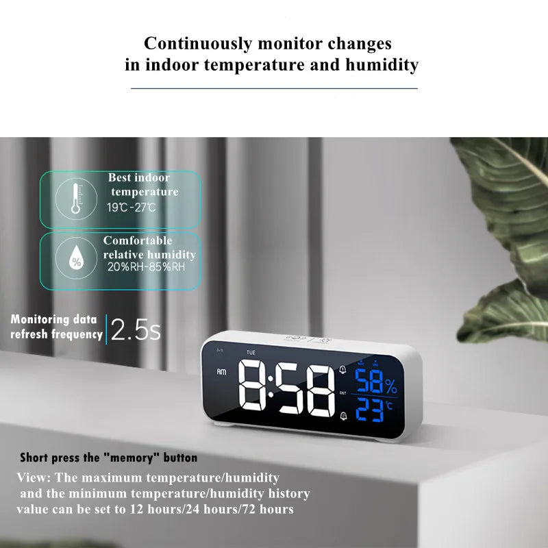 Music Alarm Clock with Temperature, Humidity, and LED Display