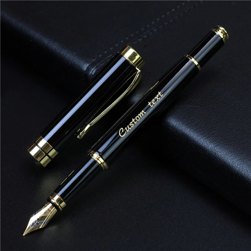 Custom Golden Engraved Fountain Pen with Gift Box