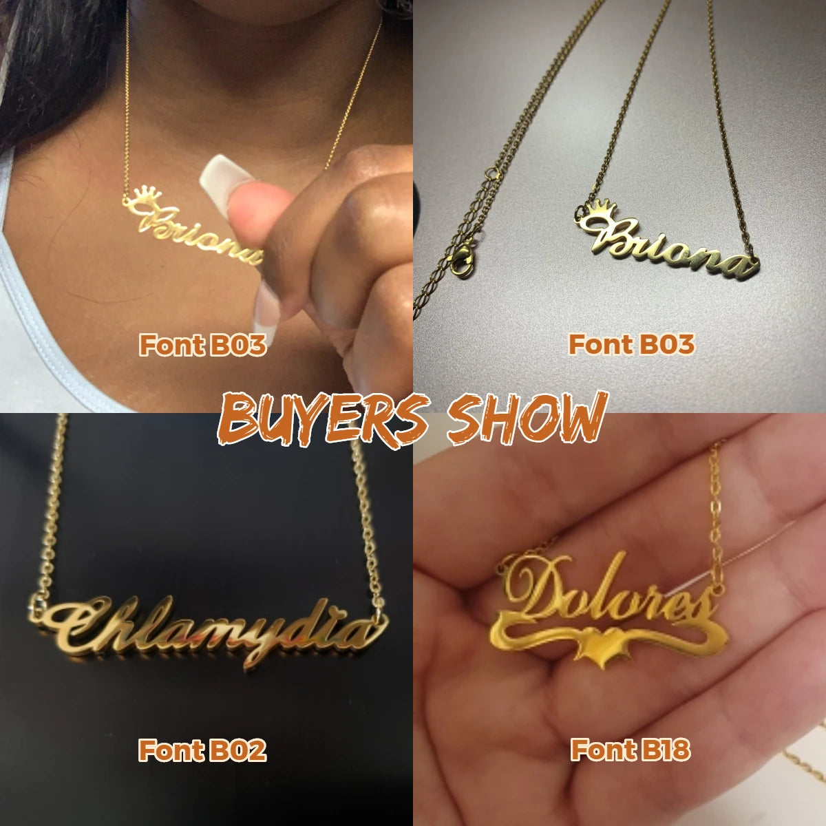 Custom Golden Name Necklace