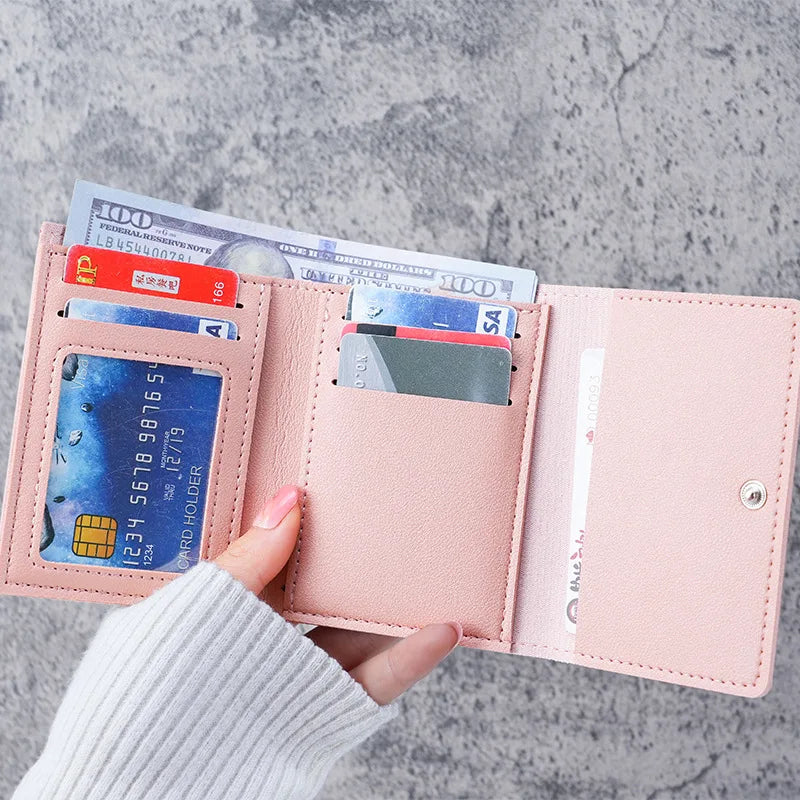 Women's Cute Small Wallet - Triple Fold Card Holder