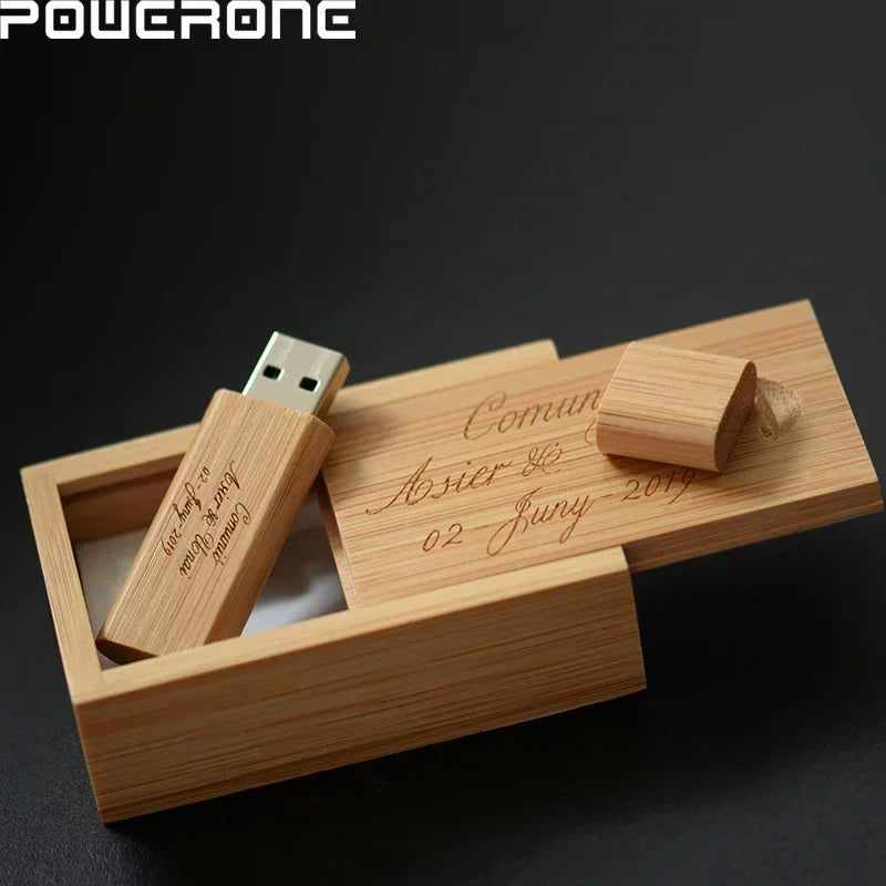 Custom Logo Wooden USB Flash Drive Set