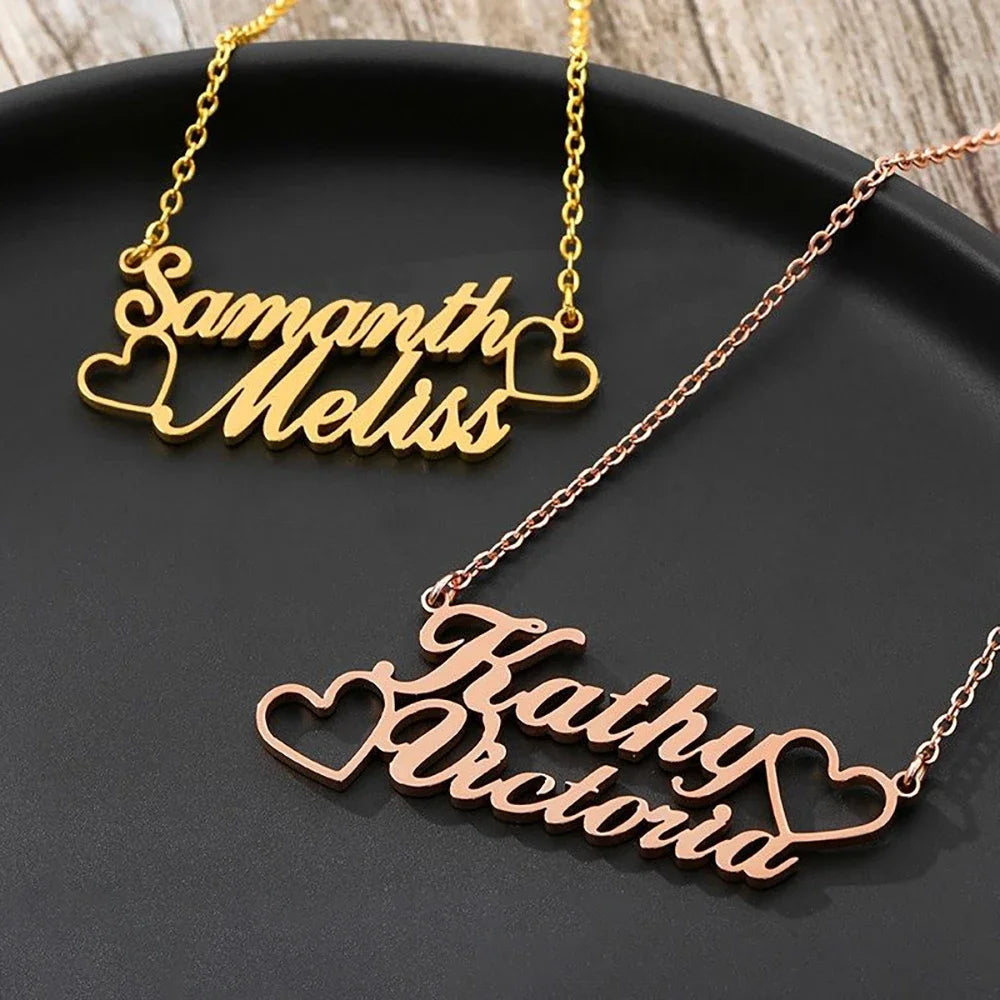 Custom Double Name Couple Necklace