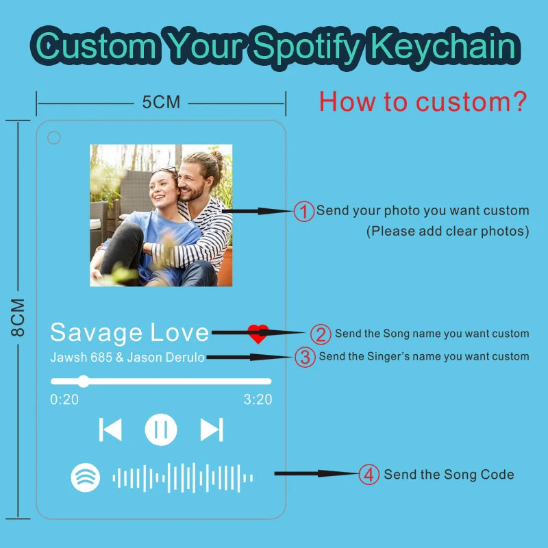 Personalized Spotify Keychain with Custom Music Code