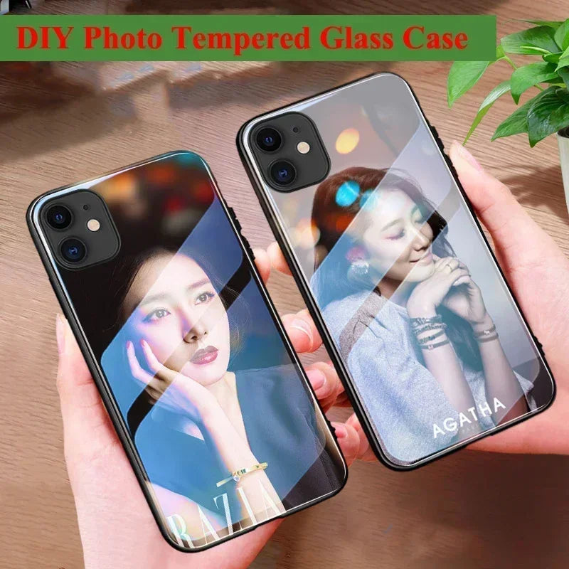 Custom Photo Tempered Glass iPhone Case