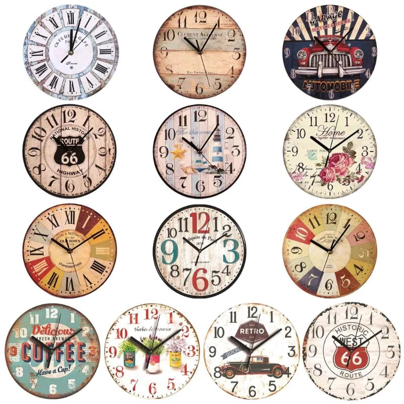 9-Inch Silent Wooden Wall Clock for Home & Office