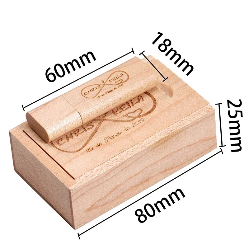 Custom Logo Wooden USB Flash Drive Set