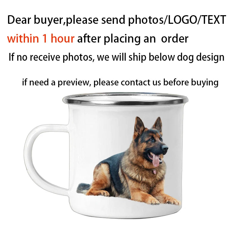 Custom Enamel Mug with Logo & Text