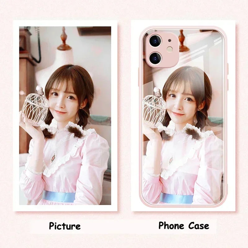 Custom Photo Tempered Glass iPhone Case