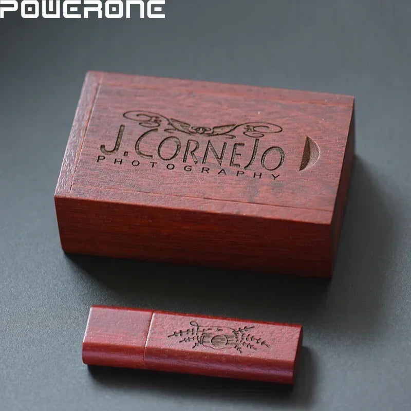 Custom Logo Wooden USB Flash Drive Set