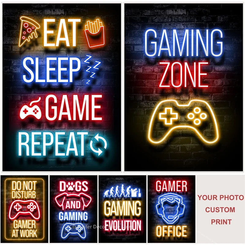 Custom Gaming Quotes Poster - DIY Wall Art