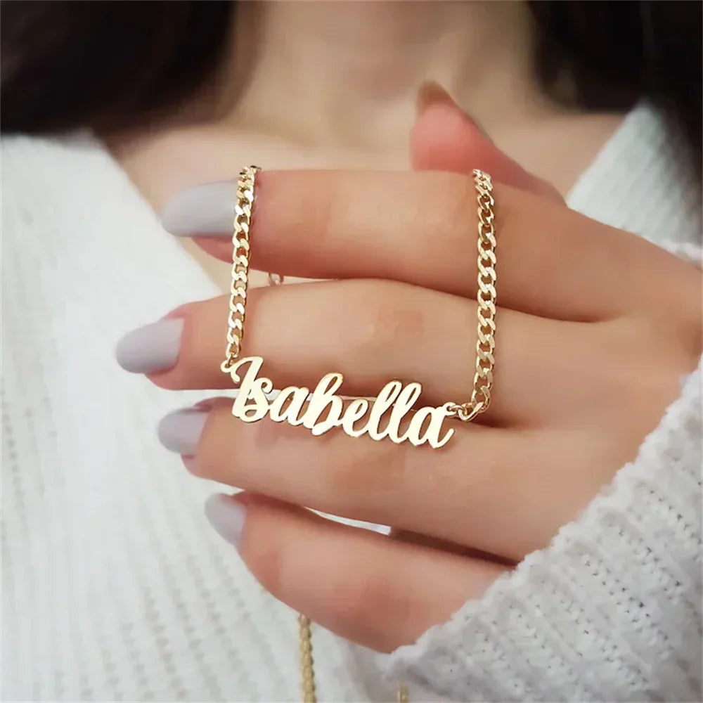 Custom Name Pendant Gold Necklace