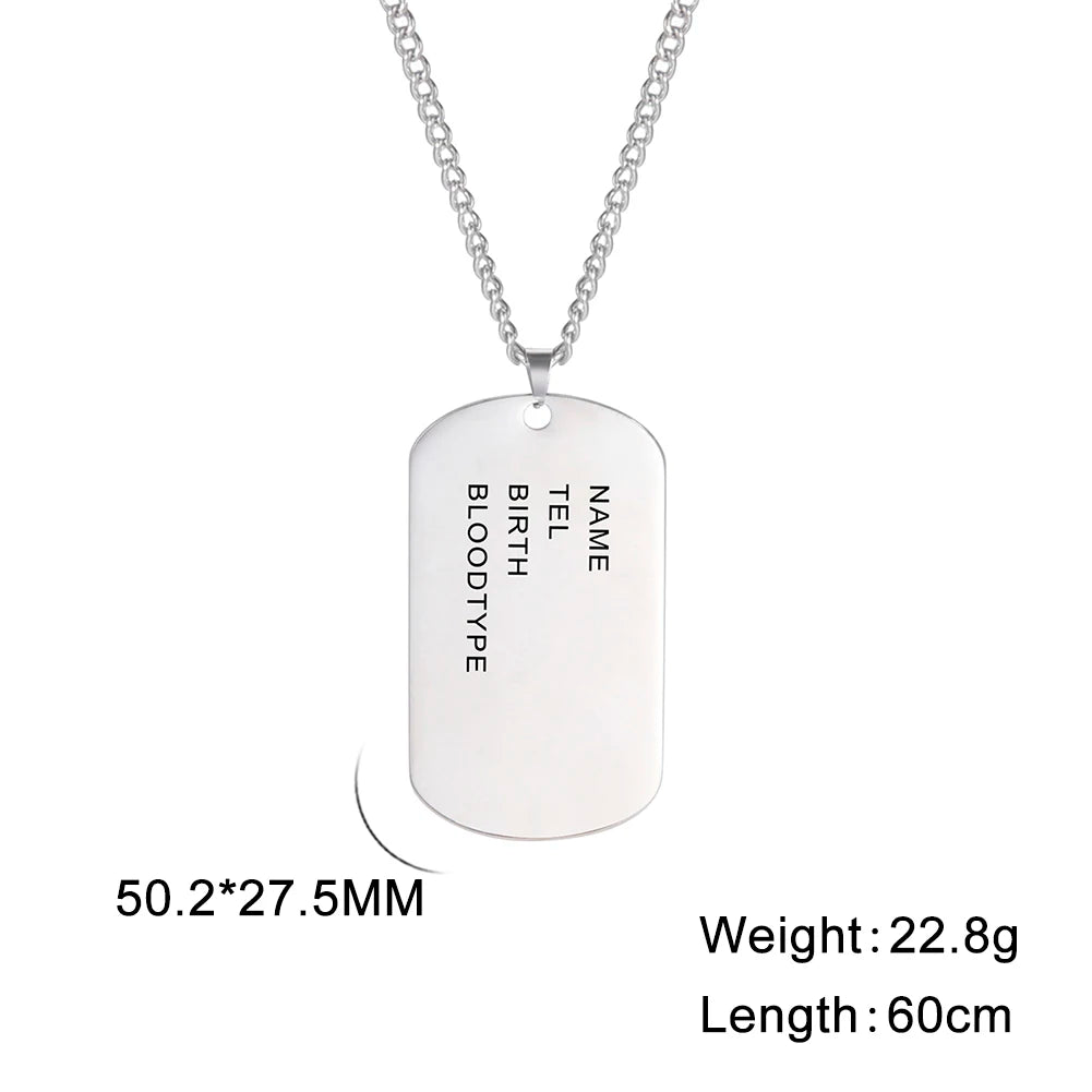 Custom Army Dog Tag Necklace