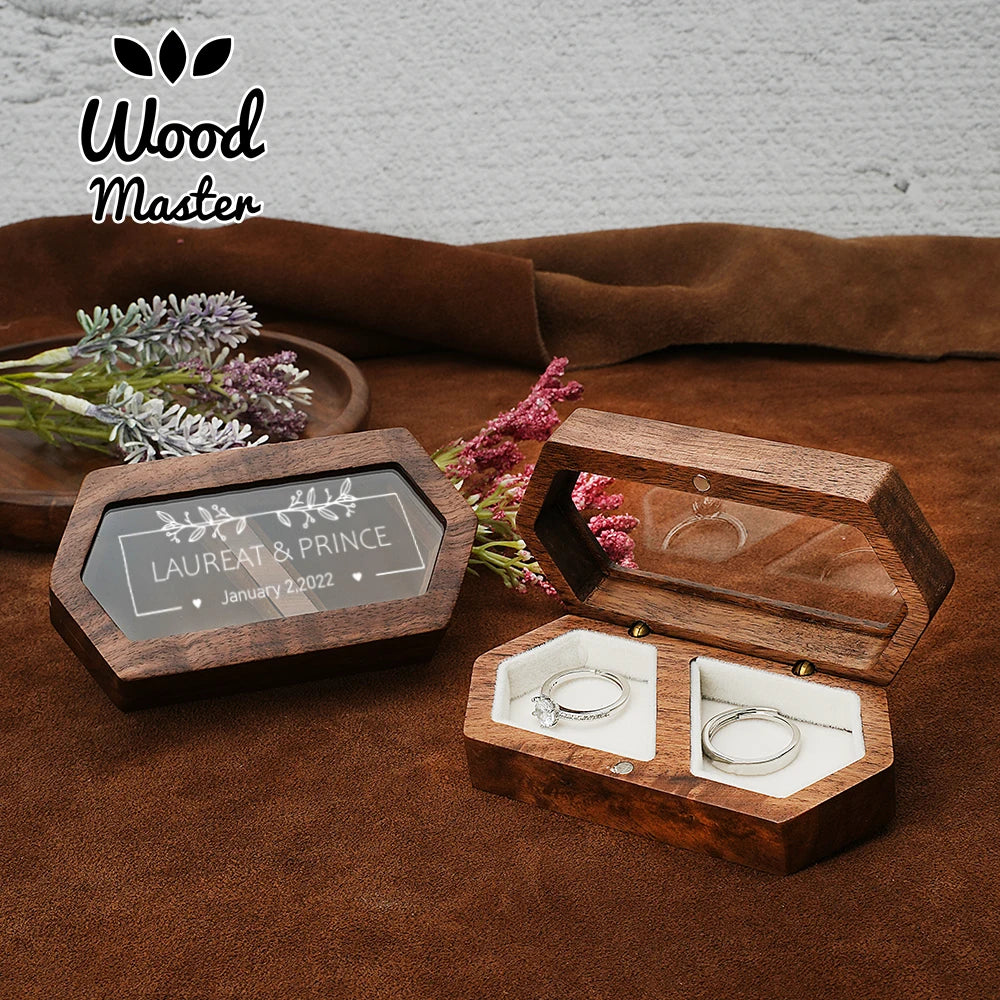 Custom Walnut Ring Box - Engagement & Wedding Jewelry Storage