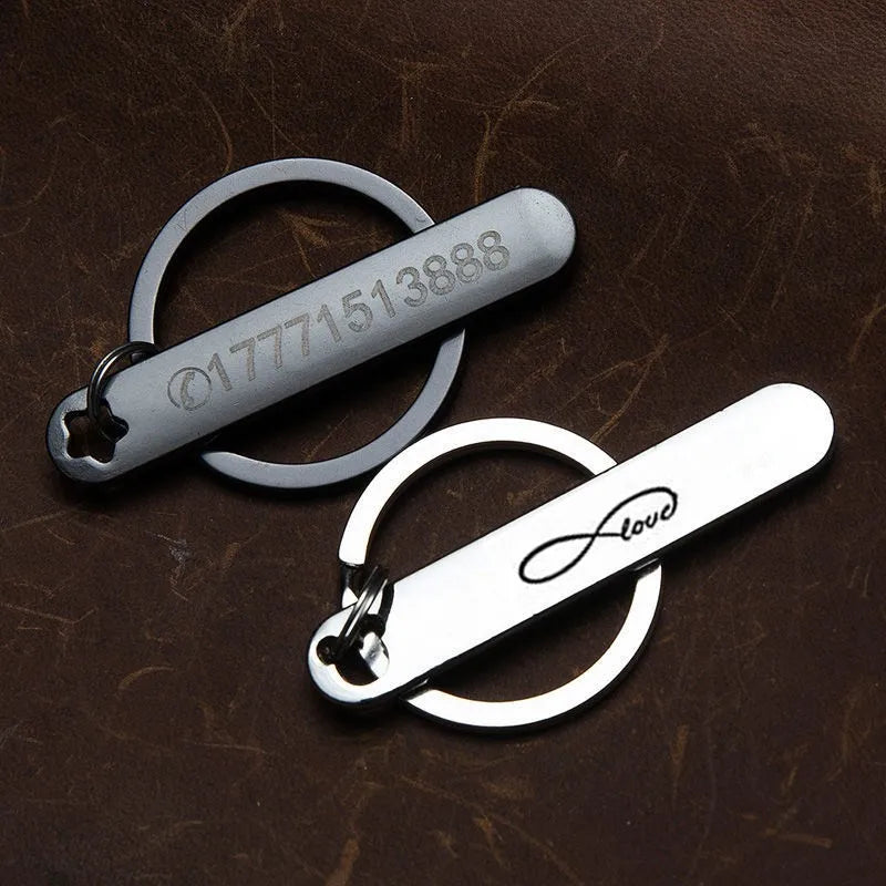 Custom Phone Number & Logo Keychain