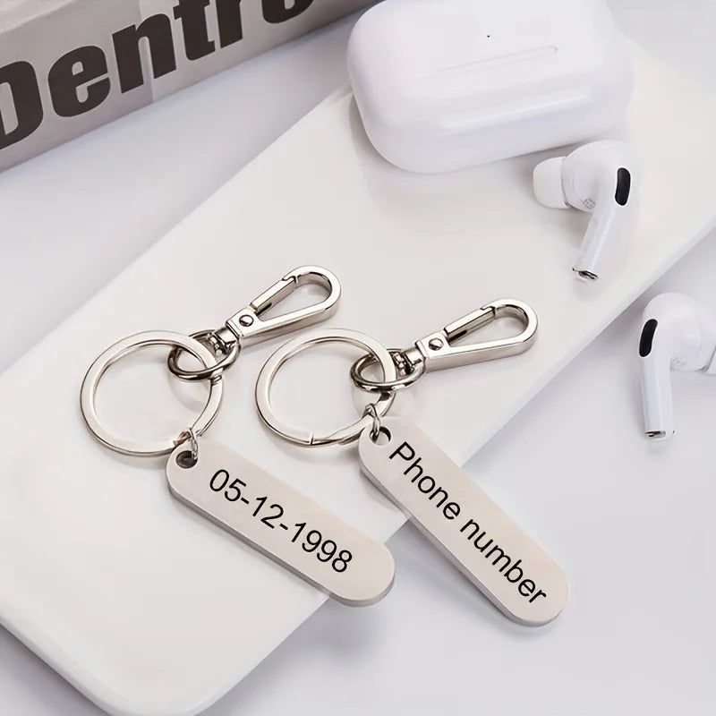 Custom Phone Number & Logo Keychain