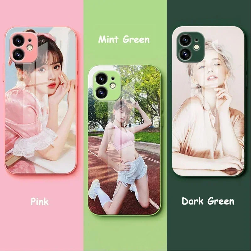 Custom Photo Tempered Glass iPhone Case