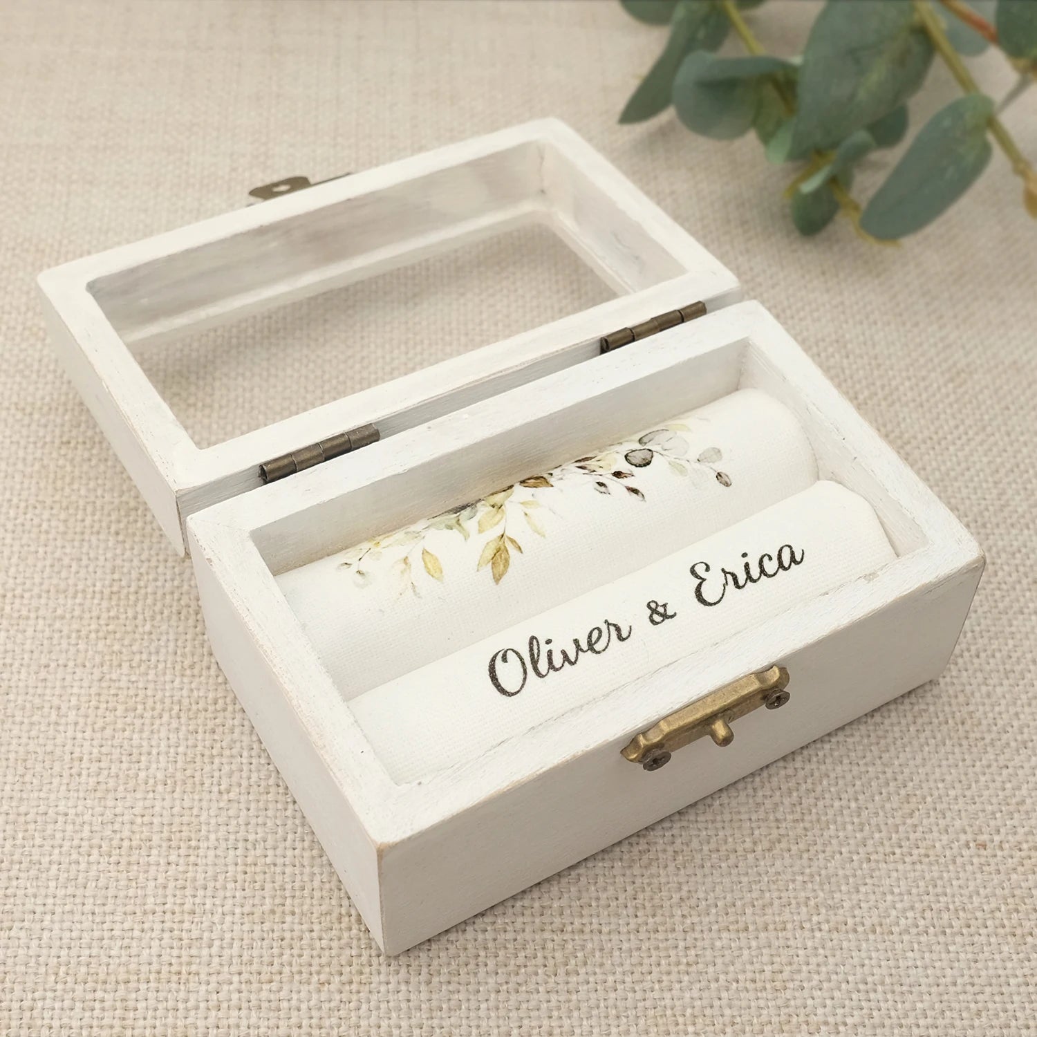 Personalized Wedding Ring Box - Engagement & Ceremony Ring Holder