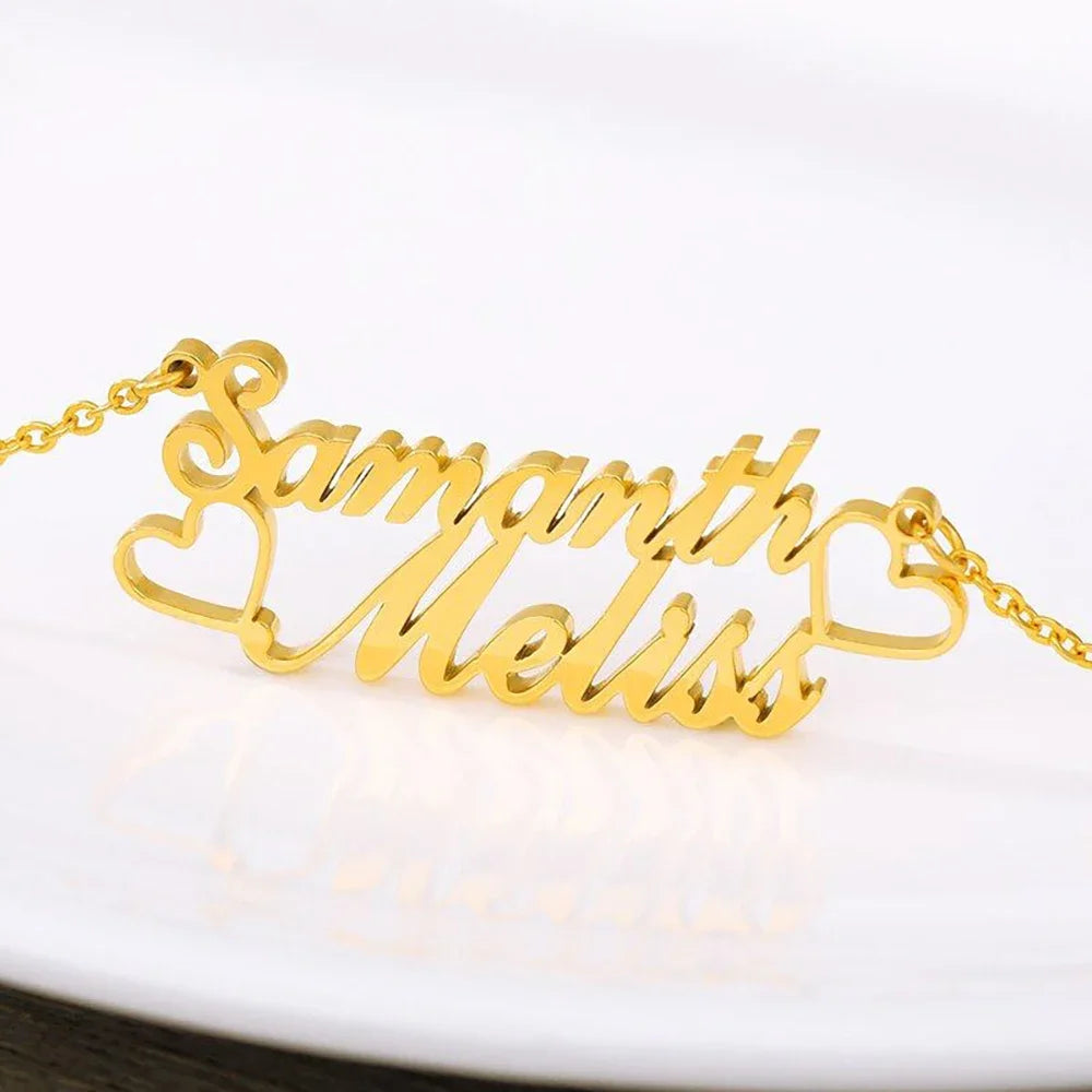 Custom Double Name Couple Necklace