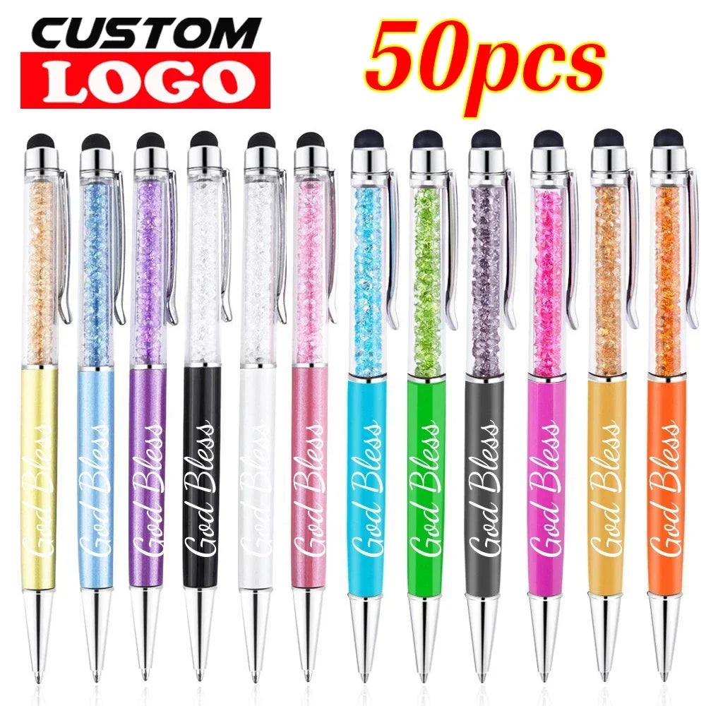 50 Crystal Metal Ballpoint Pens with Custom Logo