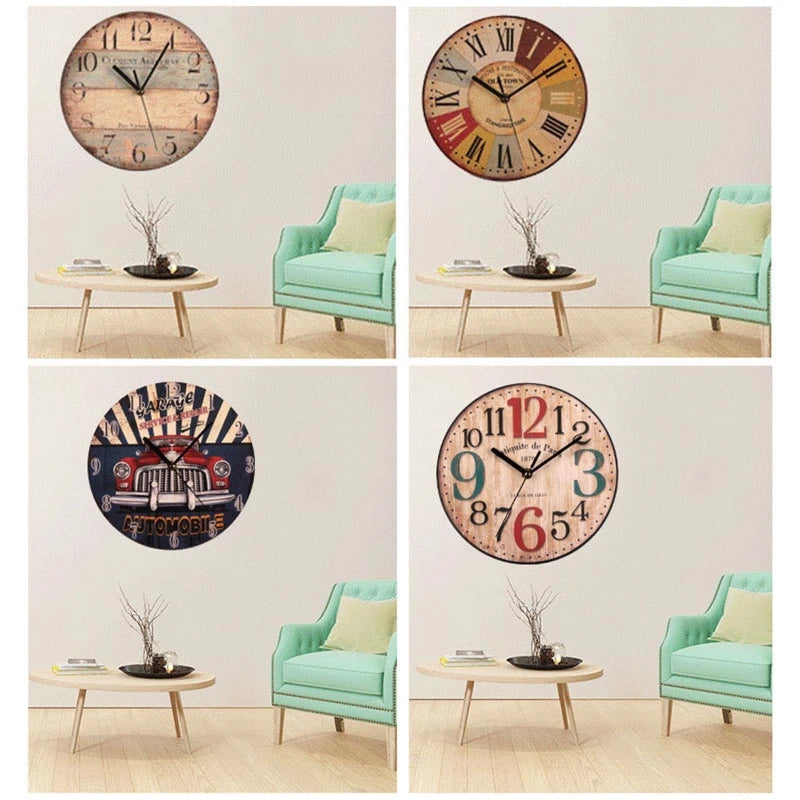 9-Inch Silent Wooden Wall Clock for Home & Office