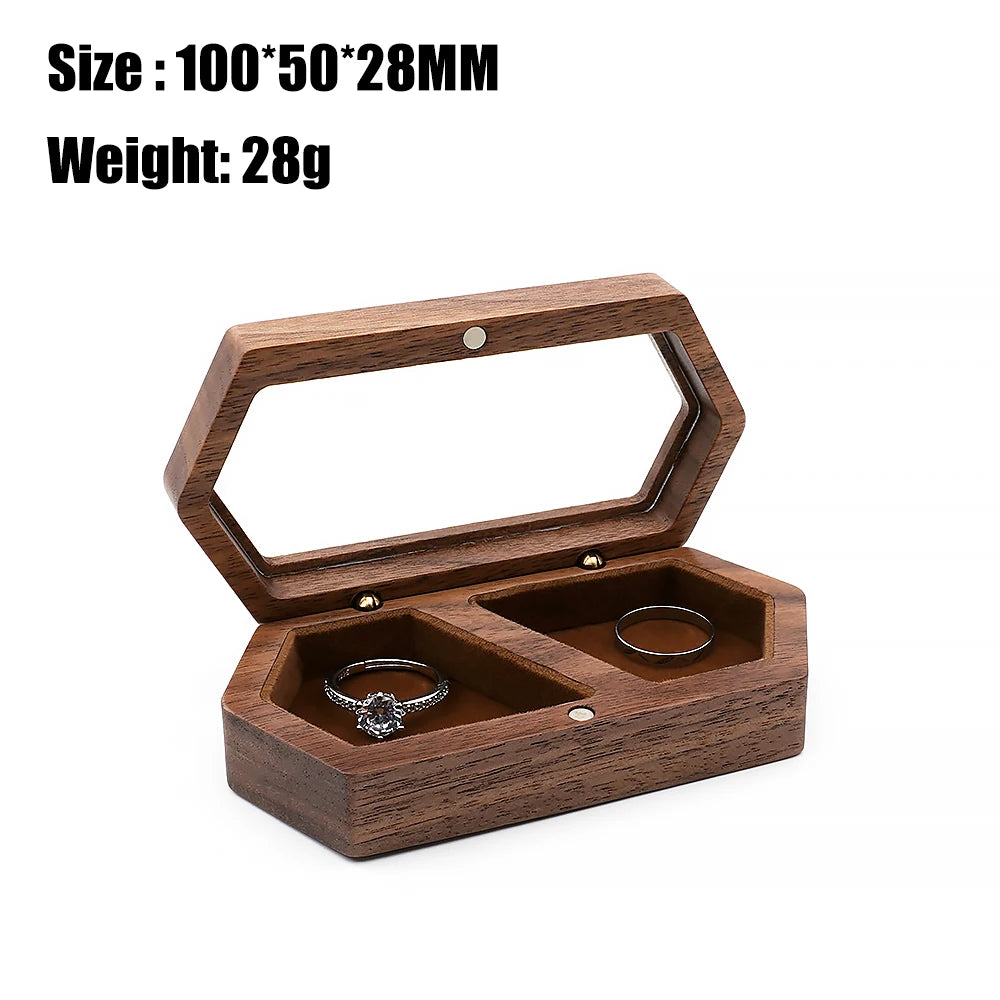 Custom Walnut Ring Box - Engagement & Wedding Jewelry Storage