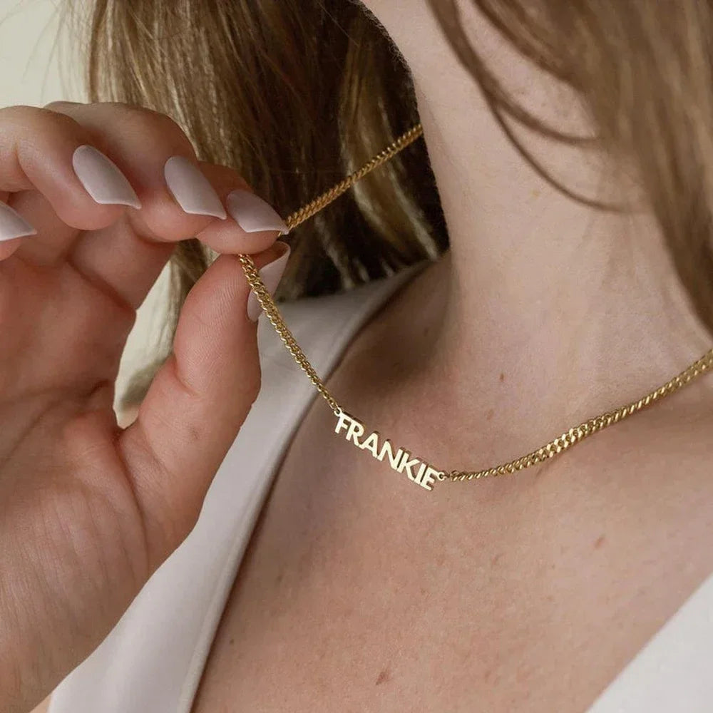 Custom Name Pendant Gold Necklace