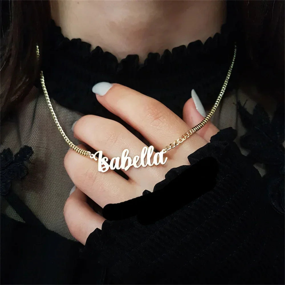 Custom Name Pendant Gold Necklace