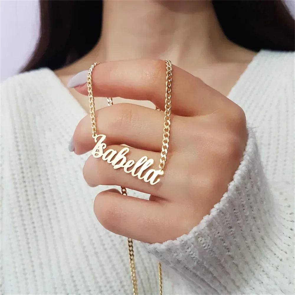 Custom Name Pendant Gold Necklace