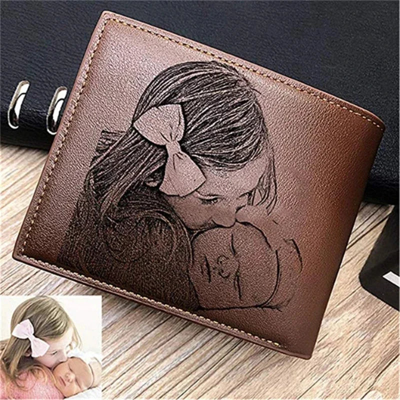 Custom Engraved Leather Wallet for Him