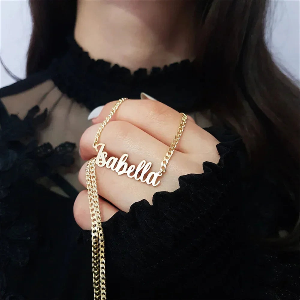 Custom Name Pendant Gold Necklace