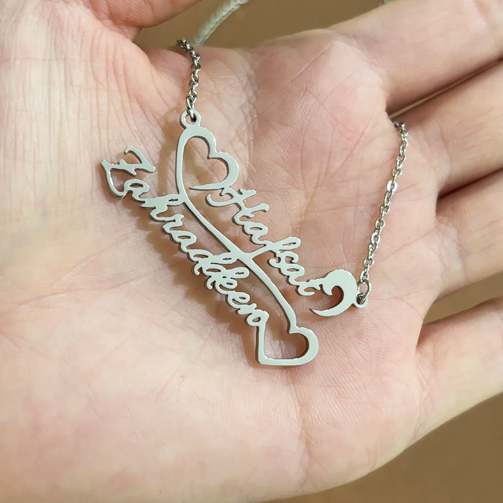 Custom Double Name Couple Necklace