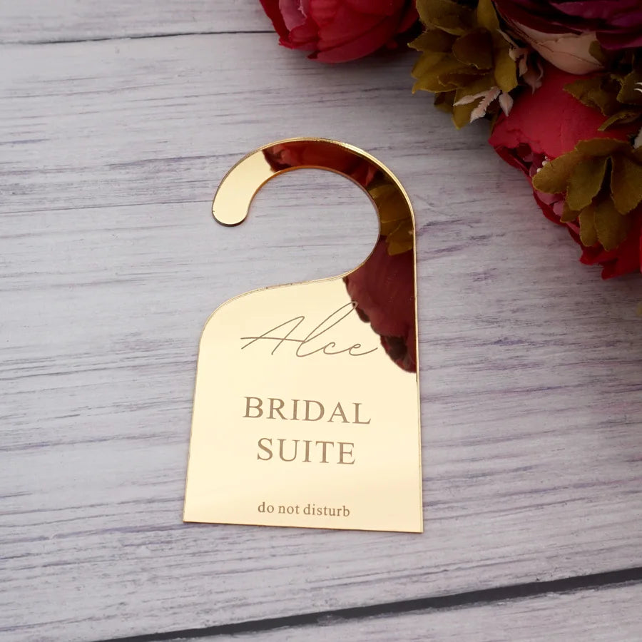 Customized Wedding Door Sign - Personalized Bridal Name, 7x14cm