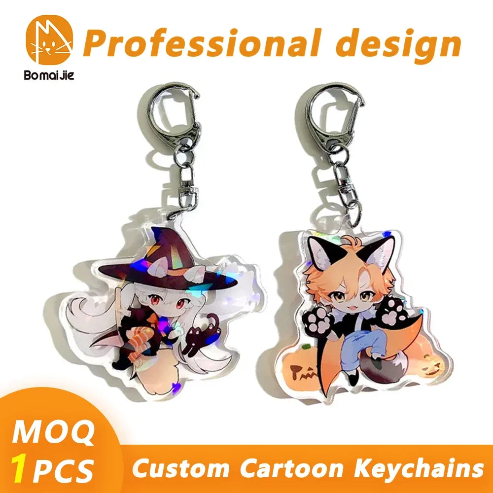 Custom Cartoon Acrylic Keychain with Photo