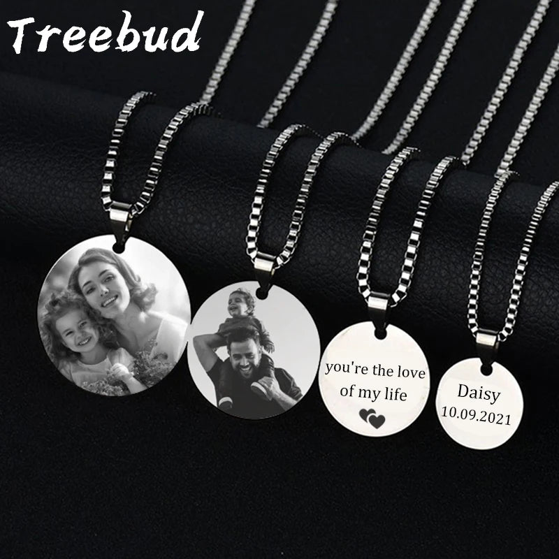 Custom Photo Round Pendant Necklace