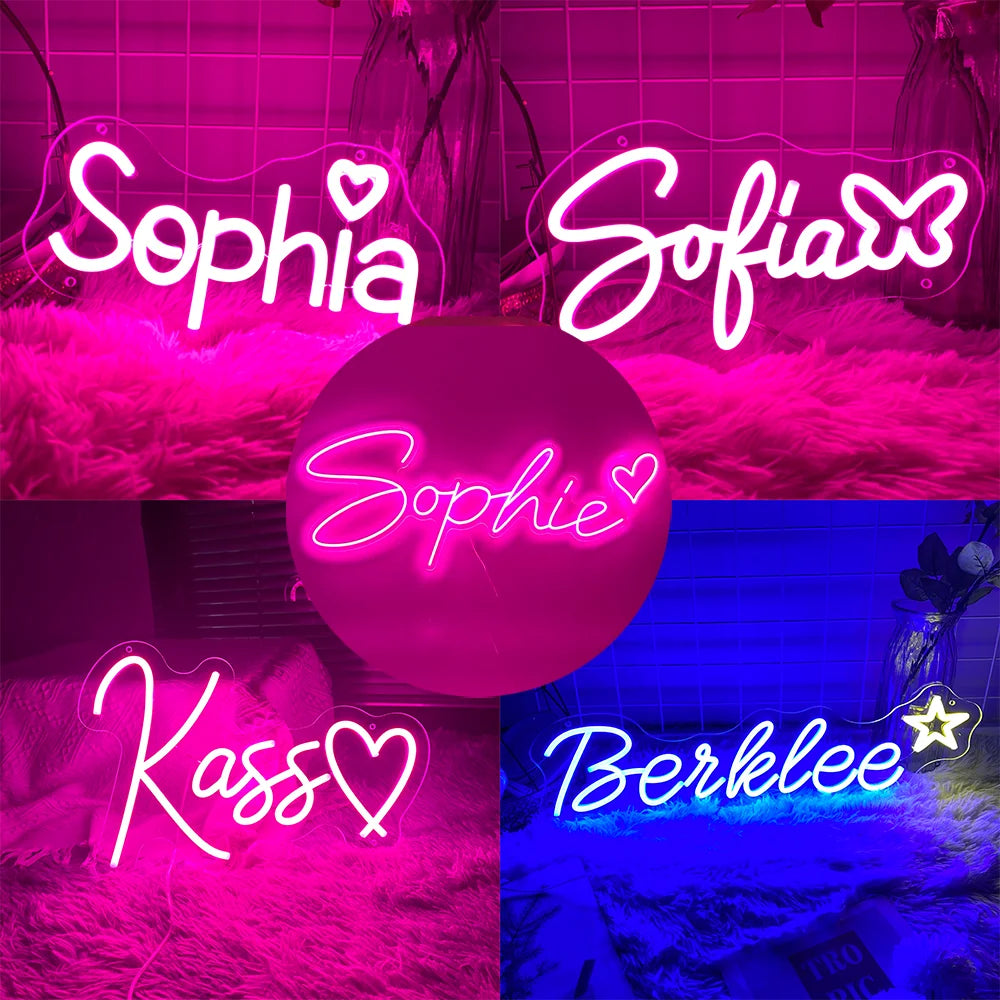 Custom Neon Sign - Personalized Name LED Light for Room & Events