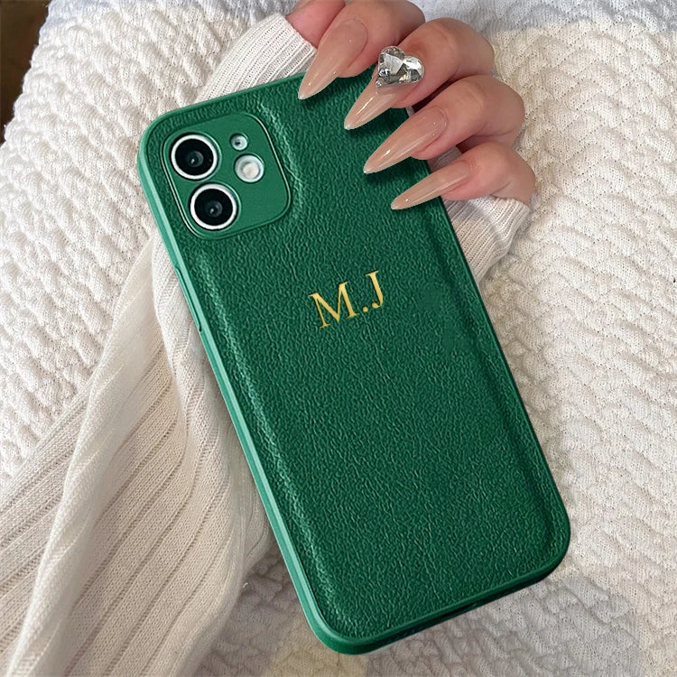 Personalized Leather iPhone Case with Name