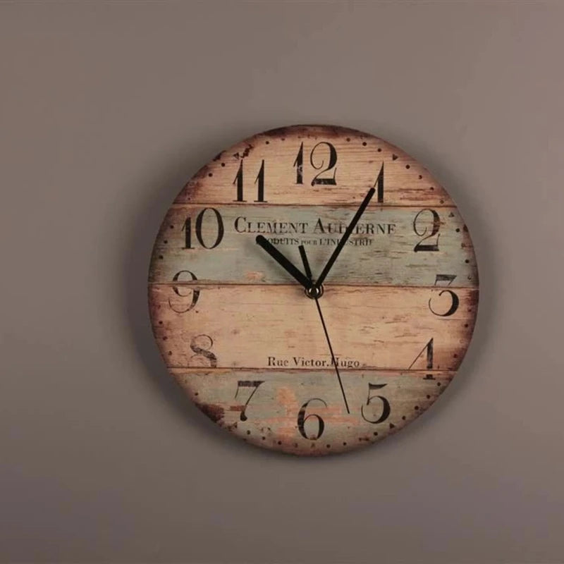 9-Inch Silent Wooden Wall Clock for Home & Office