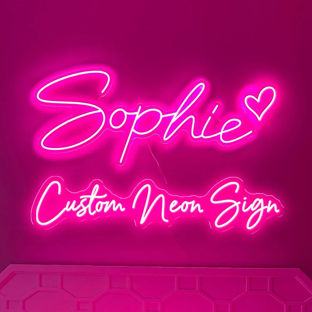 Custom Neon Sign - Personalized Name LED Light for Room & Events