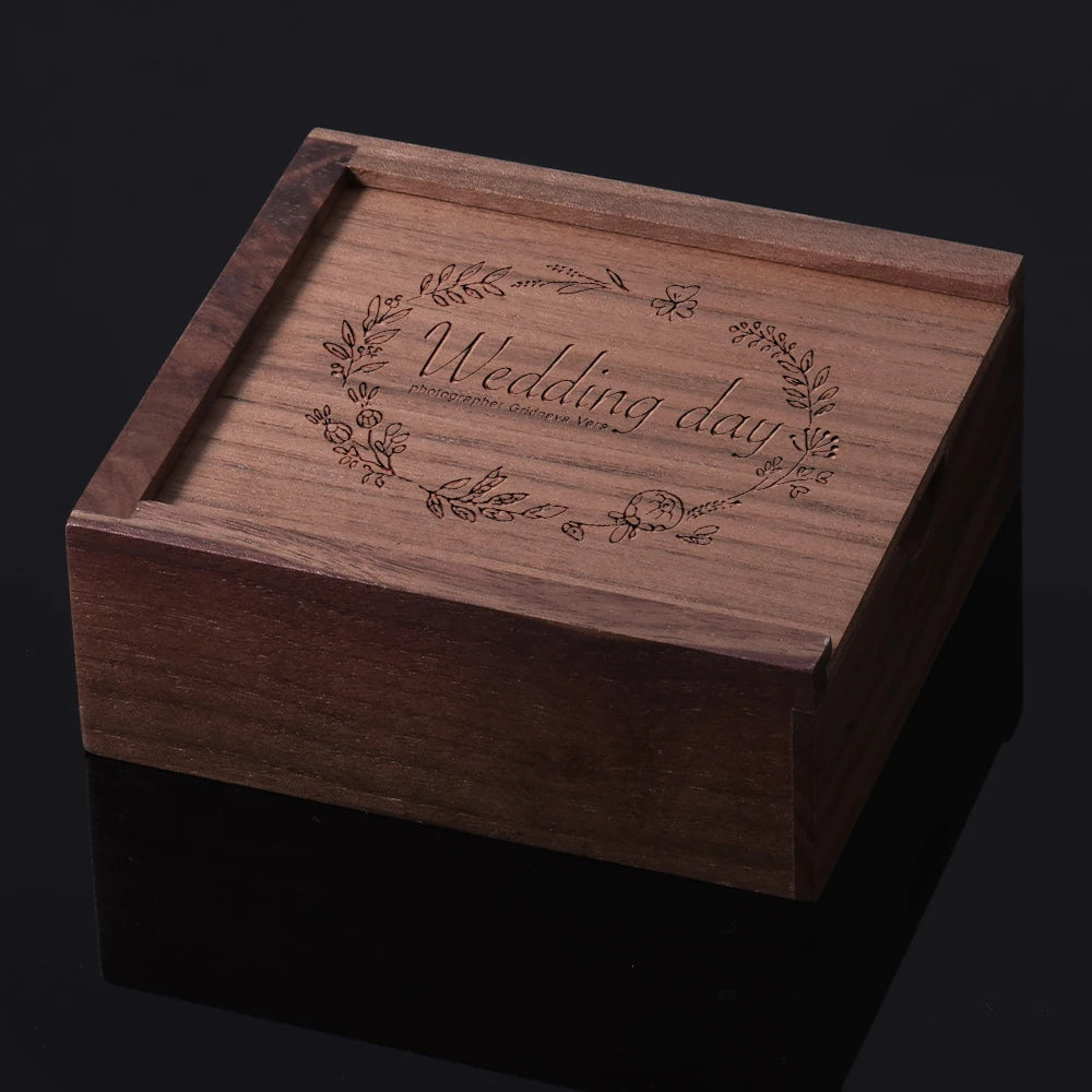 Custom Engraved Walnut Wood Storage Box