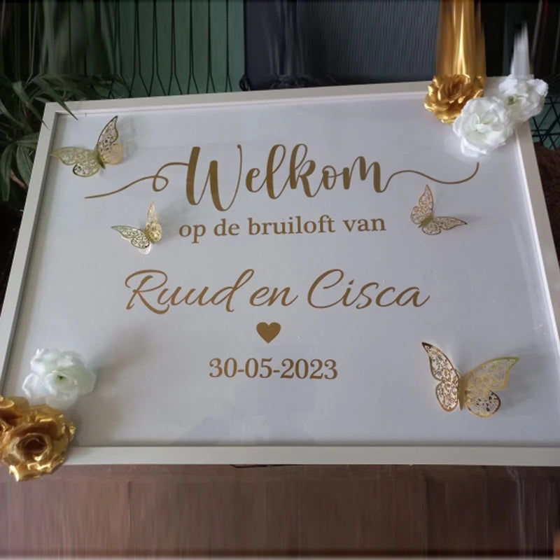 Custom Wedding Welcome Sign - Vinyl Stickers for Mirror & Parties