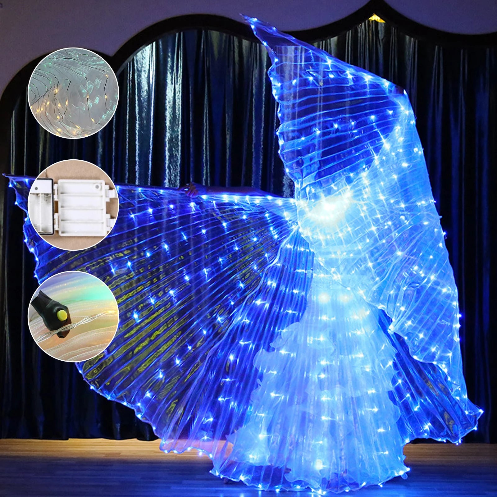 LED Fairy Wings - Colorful Butterfly Cloak for Kids' Performances