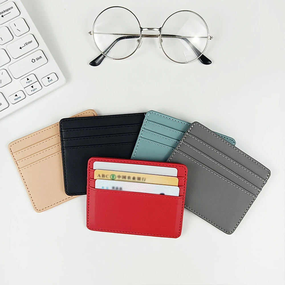 Personalized Slim Leather Card Holder