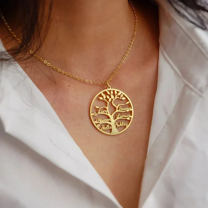 Custom Tree of Life Name Necklace