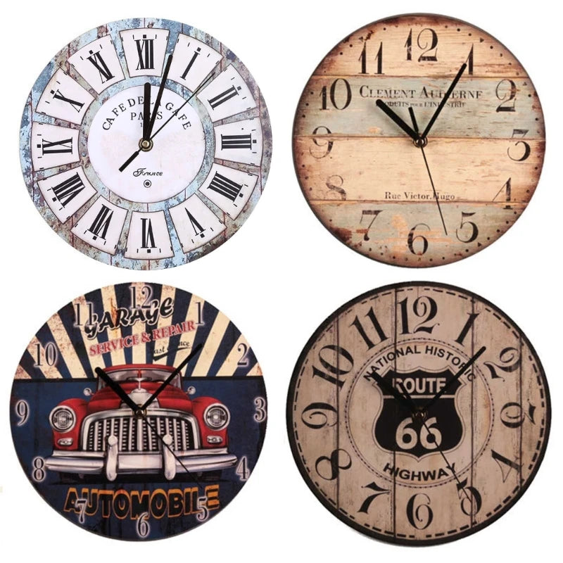 9-Inch Silent Wooden Wall Clock for Home & Office