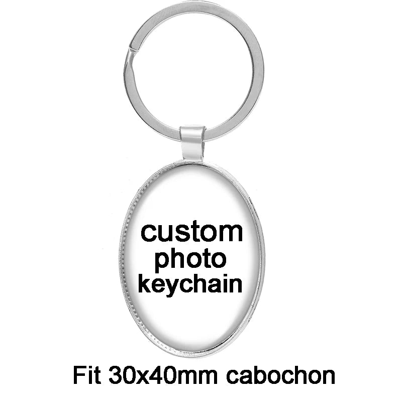 Personalized Photo Glass Cabochon Keychain