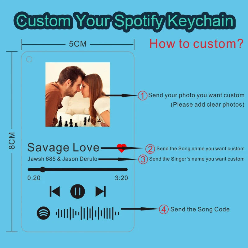 Personalized Spotify Keychain with Custom Music Code